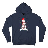 Christmas Baseball Snowman Santa Xmas Lights Hoodie