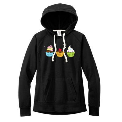 Cupcakes Baking Sweet Cupcakes Sweet Cupcake Baking Women's Fleece Hoodie