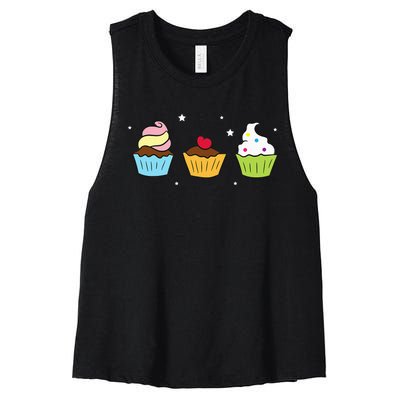 Cupcakes Baking Sweet Cupcakes Sweet Cupcake Baking Women's Racerback Cropped Tank