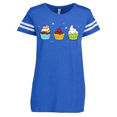 Cupcakes Baking Sweet Cupcakes Sweet Cupcake Baking Enza Ladies Jersey Football T-Shirt