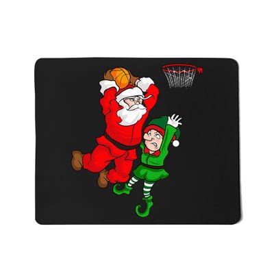 Christmas Basketball Santa Claus Slam Dunk Elf Funny Humor  Mousepad