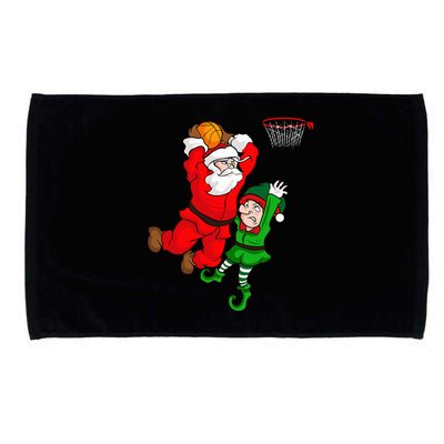 Christmas Basketball Santa Claus Slam Dunk Elf Funny Humor  Microfiber Hand Towel