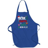 Christmas Big Sister Christmas Dear Santa My Sister Did It Gift Full-Length Apron With Pockets