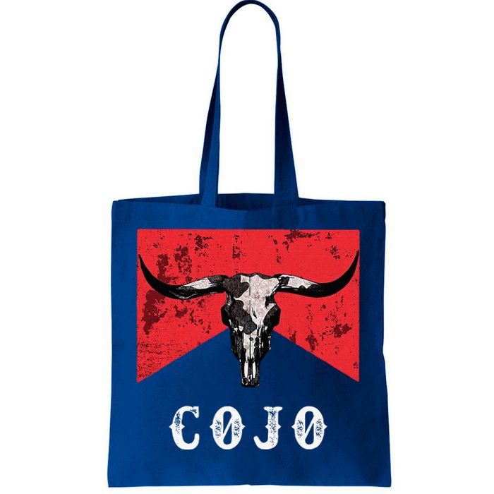 C.O.J.O Bull Skull Music Country 70s Cowboys Boots Tote Bag