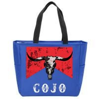 C.O.J.O Bull Skull Music Country 70s Cowboys Boots Zip Tote Bag