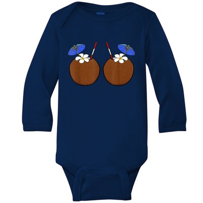 Coconut Bra Summer Season Swimming Beach Lover Baby Long Sleeve Bodysuit