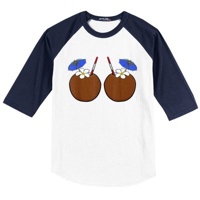 Coconut Bra Summer Season Swimming Beach Lover Baseball Sleeve Shirt