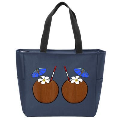 Coconut Bra Summer Season Swimming Beach Lover Zip Tote Bag