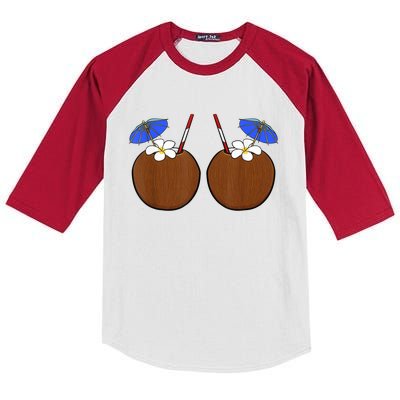 Coconut Bra Summer Season Swimming Beach Lover Kids Colorblock Raglan Jersey