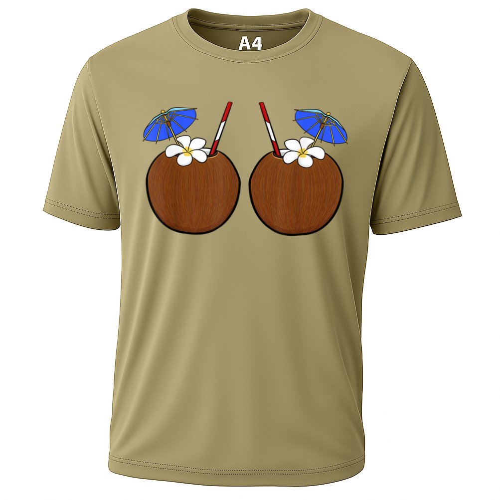 Coconut Bra Summer Season Swimming Beach Lover Performance Shirt
