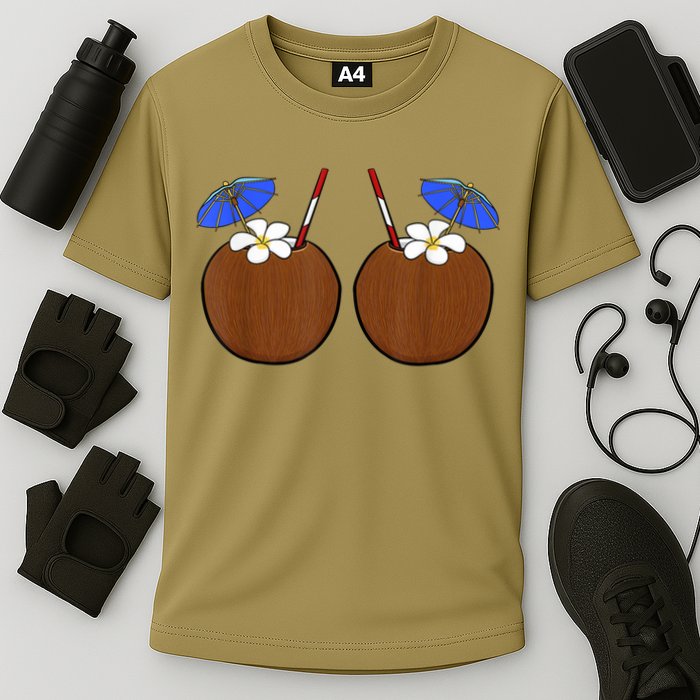 Coconut Bra Summer Season Swimming Beach Lover Cooling Performance Crew T-Shirt