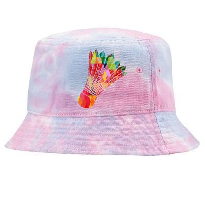 Colorful Badminton Shuttlecock Smash Athlete Player Coach Funny Gift Tie-Dyed Bucket Hat