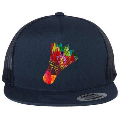 Colorful Badminton Shuttlecock Smash Athlete Player Coach Funny Gift Flat Bill Trucker Hat