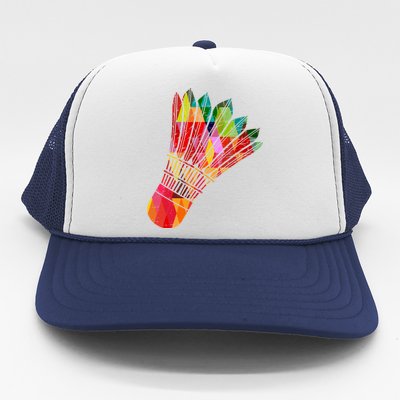 Colorful Badminton Shuttlecock Smash Athlete Player Coach Funny Gift Trucker Hat