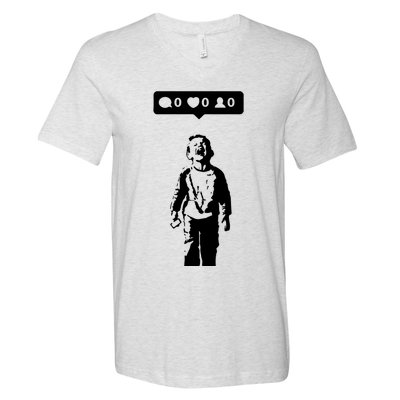Crying Boy Social Media Attention V-Neck T-Shirt