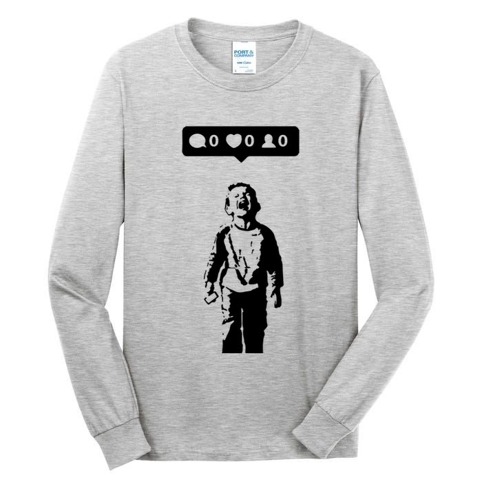 Crying Boy Social Media Attention Tall Long Sleeve T-Shirt