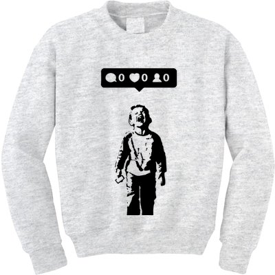 Crying Boy Social Media Attention Kids Sweatshirt