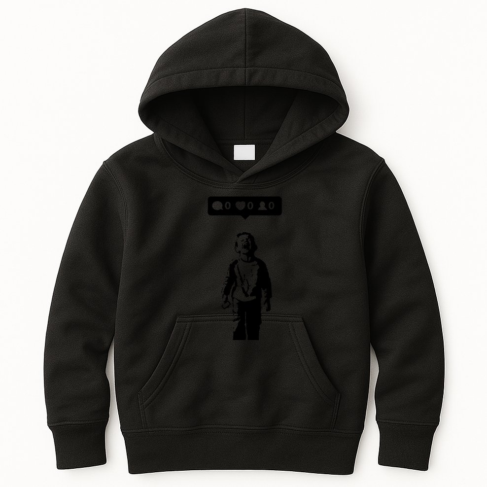 Crying Boy Social Media Attention Kids Hoodie