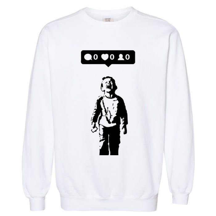 Crying Boy Social Media Attention Garment-Dyed Sweatshirt