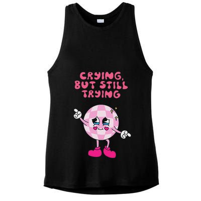 Crying But Still Trying Apparel Ladies PosiCharge Tri-Blend Wicking Tank