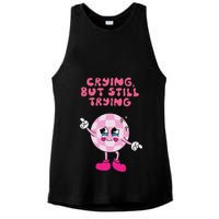 Crying But Still Trying Apparel Ladies PosiCharge Tri-Blend Wicking Tank