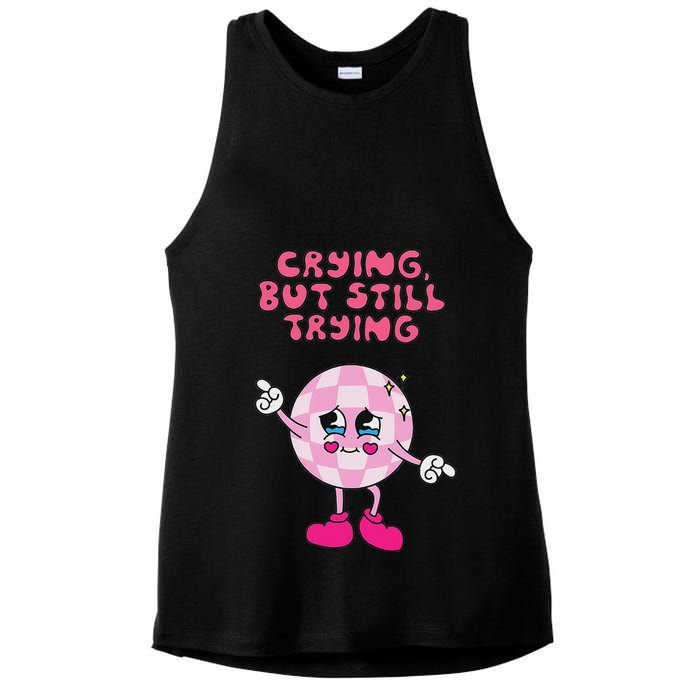 Crying But Still Trying Apparel Ladies PosiCharge Tri-Blend Wicking Tank