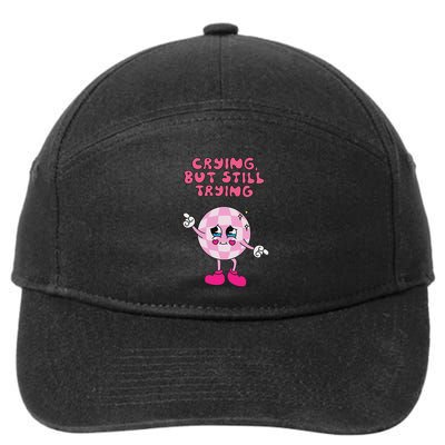 Crying But Still Trying Apparel 7-Panel Snapback Hat