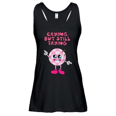 Crying But Still Trying Apparel Ladies Essential Flowy Tank