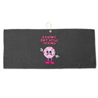 Crying But Still Trying Apparel Large Microfiber Waffle Golf Towel