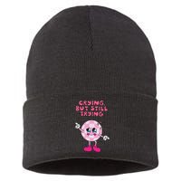 Crying But Still Trying Apparel Sustainable Knit Beanie