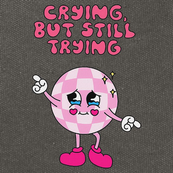 Crying But Still Trying Apparel Cotton Canvas Backpack