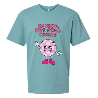 Crying But Still Trying Apparel Sueded Cloud Jersey T-Shirt
