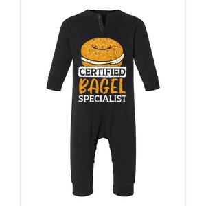 Certified Bagel Specialist Foodie Bread Lover Bakery Food Gift Infant Fleece One Piece