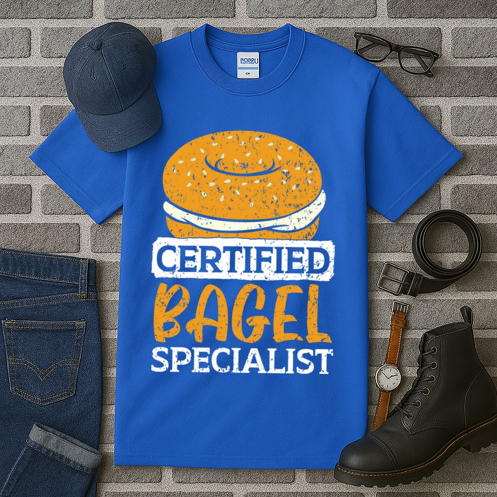Certified Bagel Specialist Foodie Bread Lover Bakery Food Gift Tall T-Shirt
