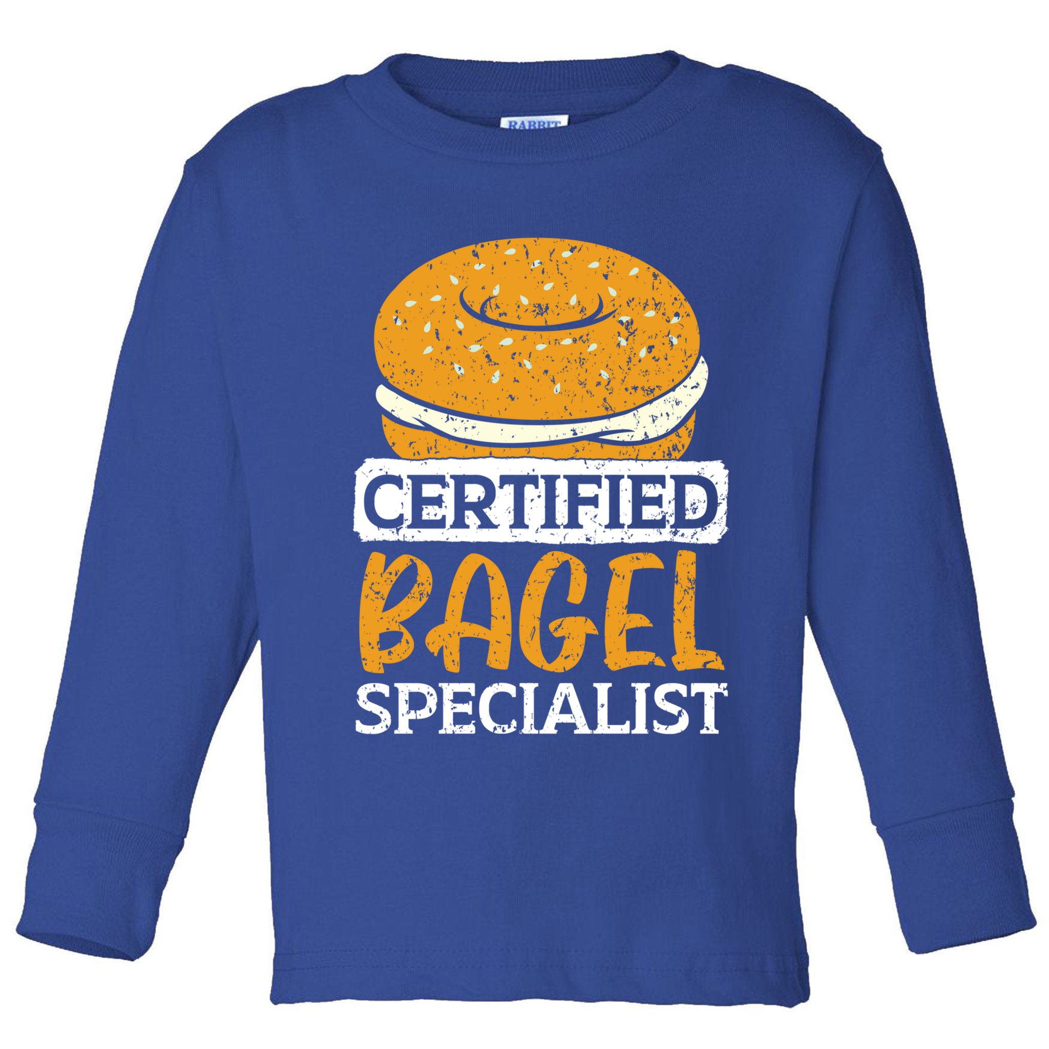 Certified Bagel Specialist Foodie Bread Lover Bakery Food Gift Toddler Long Sleeve Shirt