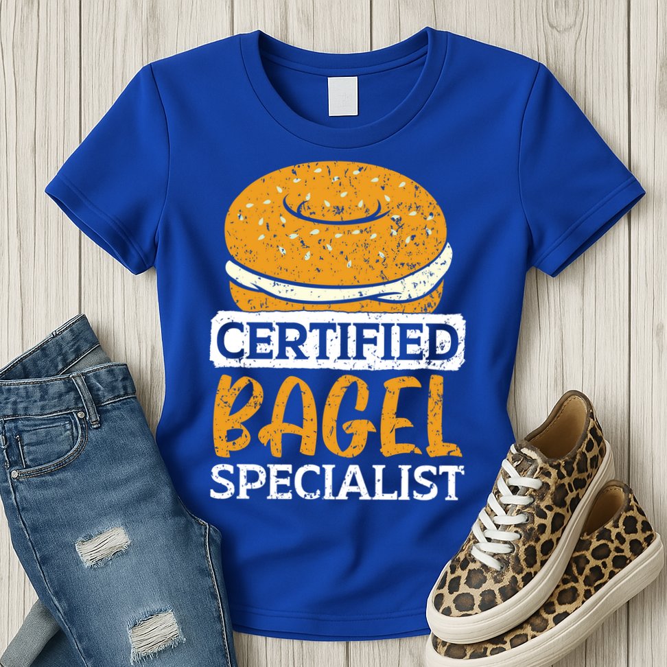 Certified Bagel Specialist Foodie Bread Lover Bakery Food Gift Womens T-Shirt
