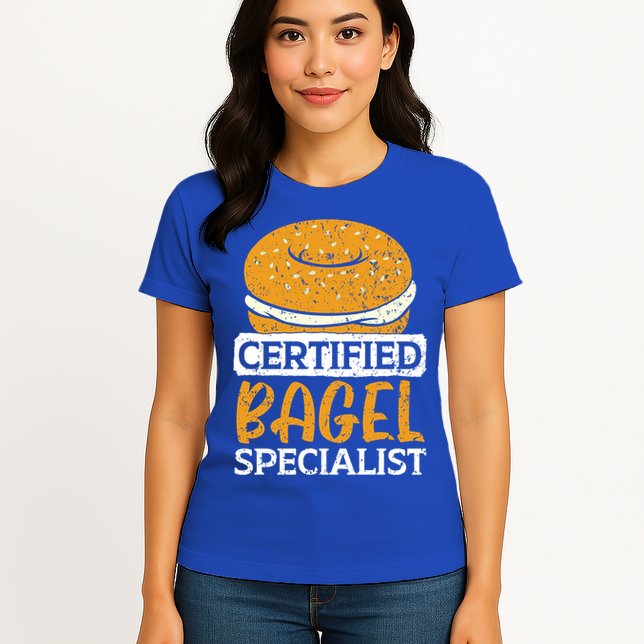 Certified Bagel Specialist Foodie Bread Lover Bakery Food Gift Womens T-Shirt