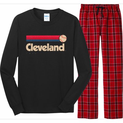 Cleveland Baseball Softball City Ohio Retro Cleveland Long Sleeve Pajama Set