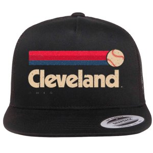 Cleveland Baseball Softball City Ohio Retro Cleveland Flat Bill Trucker Hat