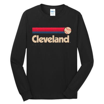 Cleveland Baseball Softball City Ohio Retro Cleveland Tall Long Sleeve T-Shirt