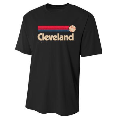 Cleveland Baseball Softball City Ohio Retro Cleveland Performance Sprint T-Shirt