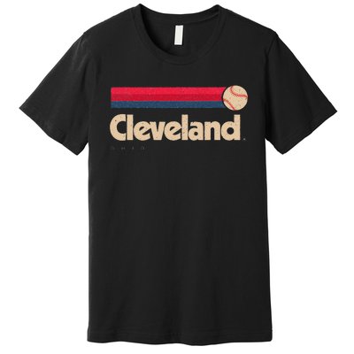 Cleveland Baseball Softball City Ohio Retro Cleveland Premium T-Shirt