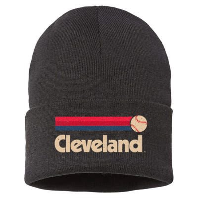 Cleveland Baseball Softball City Ohio Retro Cleveland Sustainable Knit Beanie