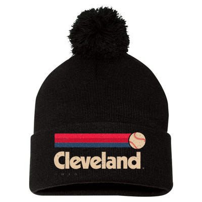 Cleveland Baseball Softball City Ohio Retro Cleveland Pom Pom 12in Knit Beanie