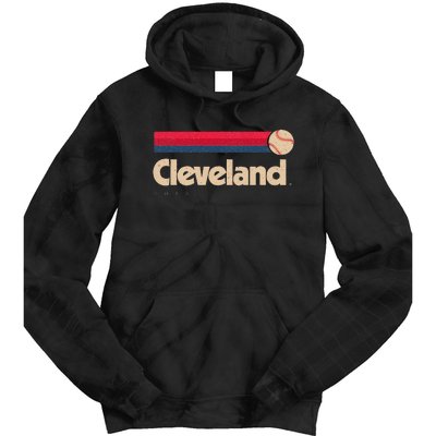 Cleveland Baseball Softball City Ohio Retro Cleveland Tie Dye Hoodie