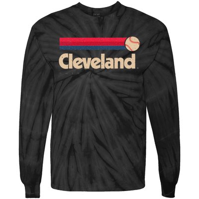 Cleveland Baseball Softball City Ohio Retro Cleveland Tie-Dye Long Sleeve Shirt