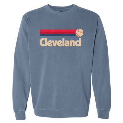 Cleveland Baseball Softball City Ohio Retro Cleveland Garment-Dyed Sweatshirt