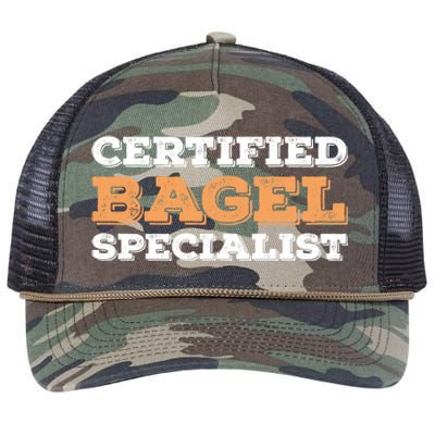 Certified Bagel Specialist Funny Bagel Lover Funny Gift Retro Rope Trucker Hat Cap