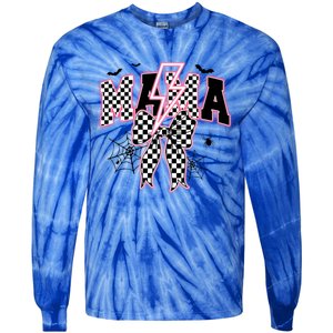 Coquette Bow Spooky Mama Halloween Gift Tie-Dye Long Sleeve Shirt