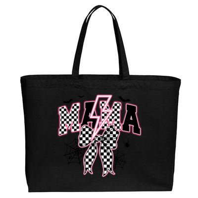 Coquette Bow Spooky Mama Halloween Gift Cotton Canvas Jumbo Tote